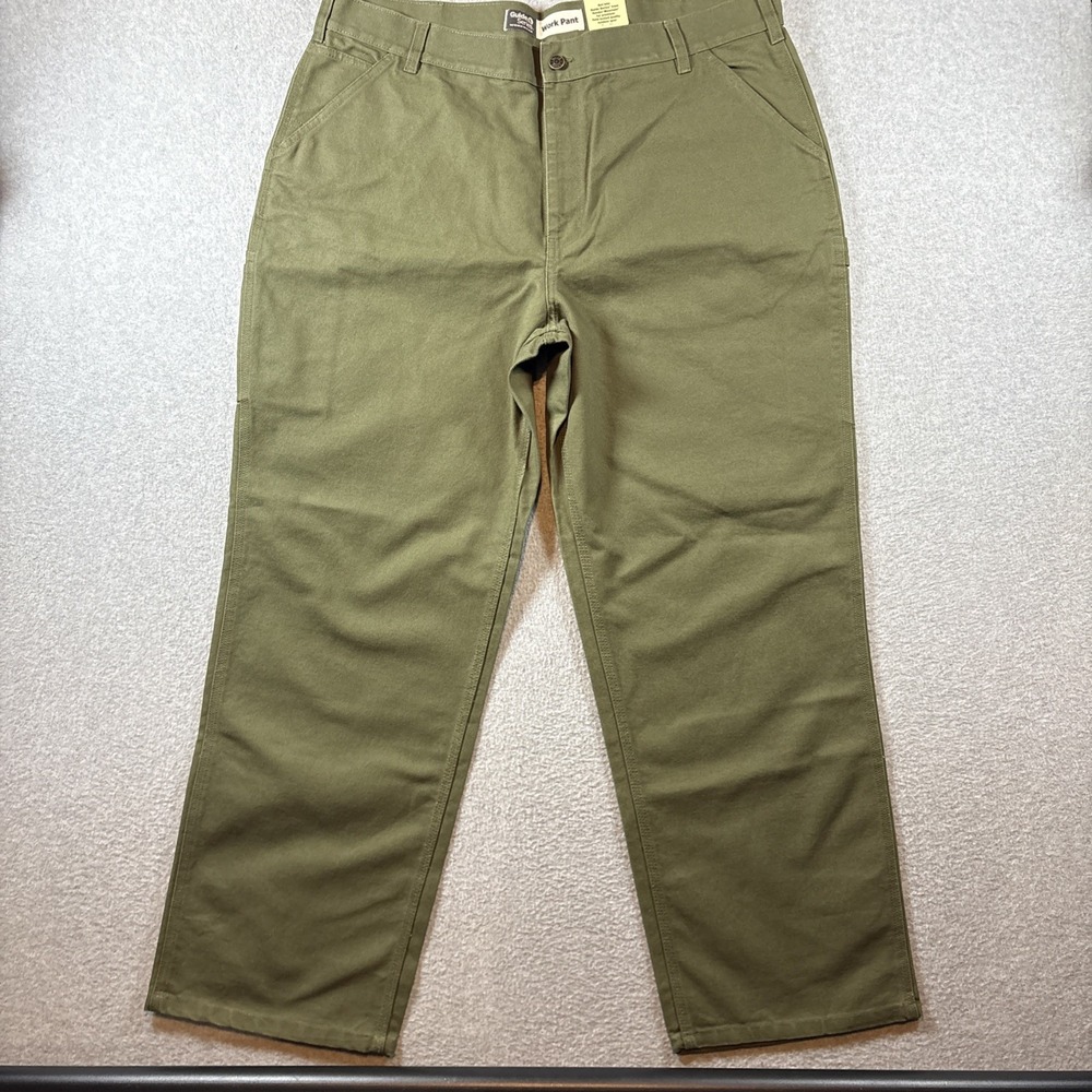 Guide Series Olive Green Duck Canvas Work Pants Men's 42x32 Carpenter Brand New